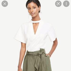 Ann Taylor v cutout top white size small